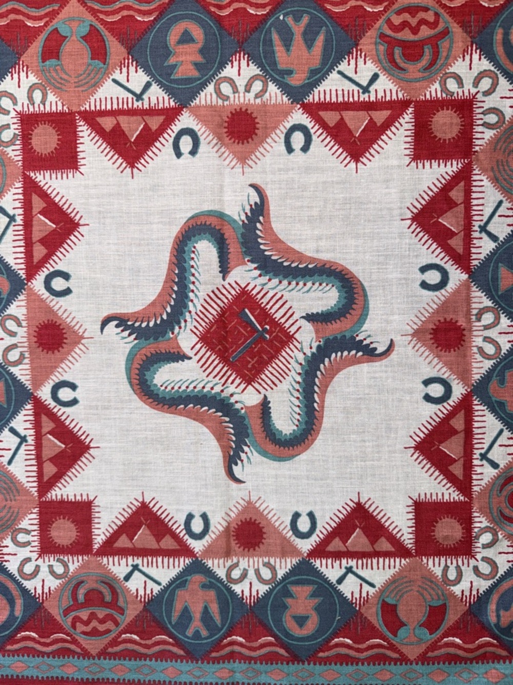Southwest Aztec Animal Totem Bandana Scarf - Picture 3 of 7